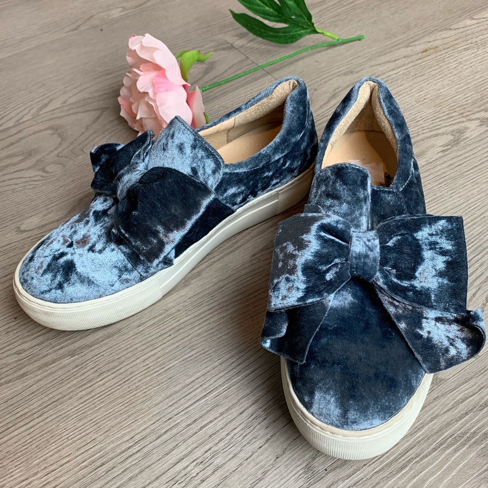 J/Slides Annabelle slip-on velvet platform sneaker